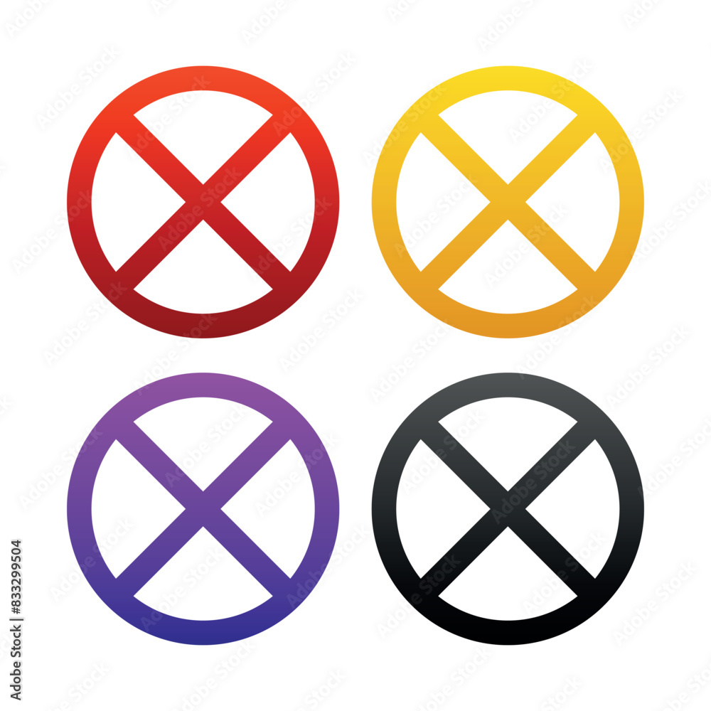 Cross Circle No Sign Multiple Colours Gradient Cross Circle No Sign Multiple Colours Gradient