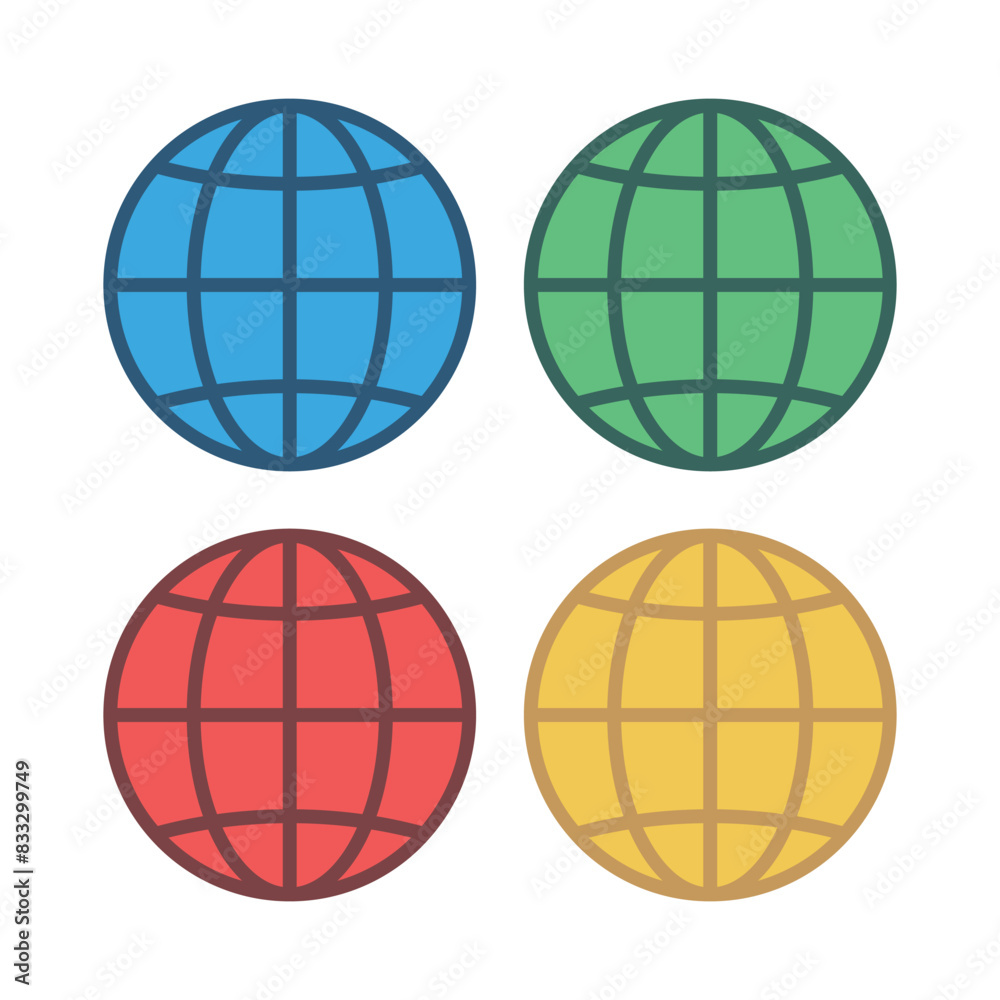 Globe Grids Multiple Colours Set Globe Grids Multiple Colours Set