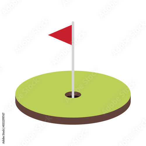Golf Hole Flat Style Round