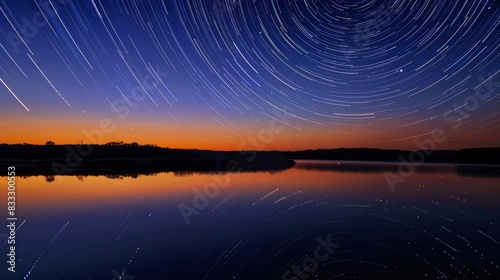  A starfish nestled in a tidal pool, with musical note clouds and a harmonic sky in the background, which gleams under the dawn's first light, Superb clarity, a meteor showers the heavens with light photo