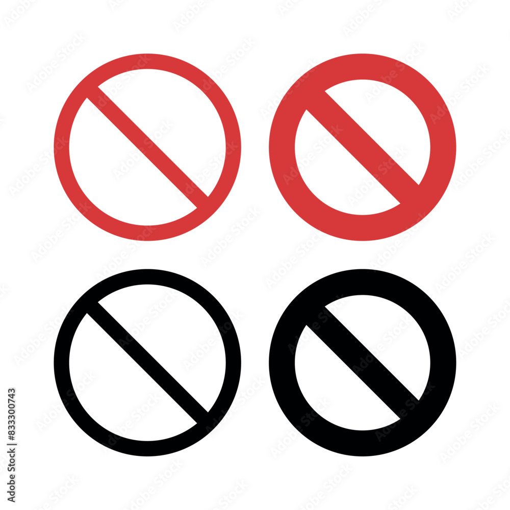 No Sign Red And Black Set No Sign Red And Black Set