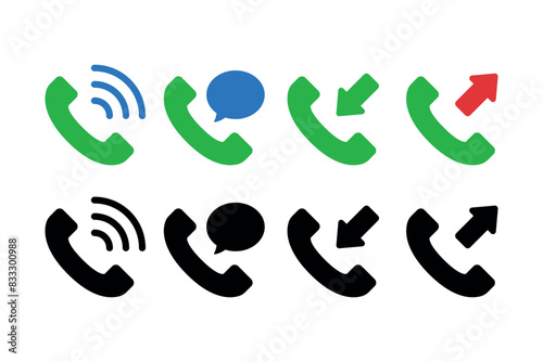 Phone Symbols Glyph and Flat
