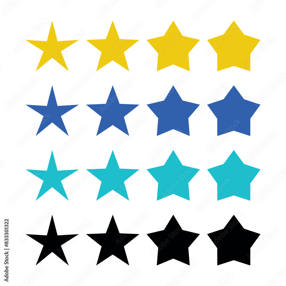 Stars Multiple Colours Set Stars Multiple Colours Set