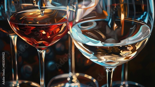 A Detailed View of Wine Glasses © pngking
