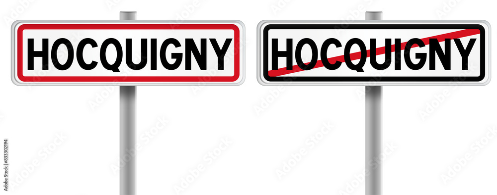 Panneau de HOCQUIGNY à l'Entrée et à la Sortie - Fond Transparent ou Blanc Disponible Panneau de HOCQUIGNY à l'Entrée et à la Sortie - Fond Transparent ou Blanc Disponible