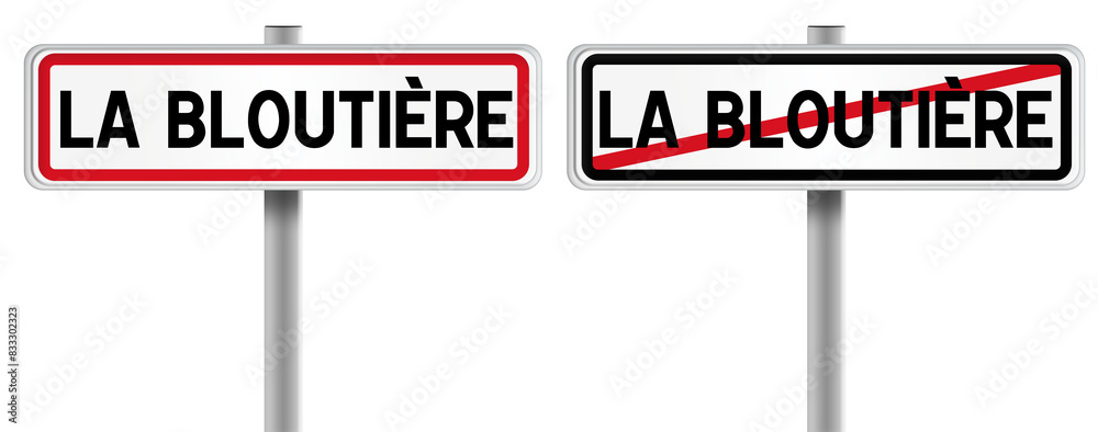 Panneau de LA BLOUTIERE à l'Entrée et à la Sortie - Fond Transparent ou Blanc Disponible Panneau de LA BLOUTIERE à l'Entrée et à la Sortie - Fond Transparent ou Blanc Disponible