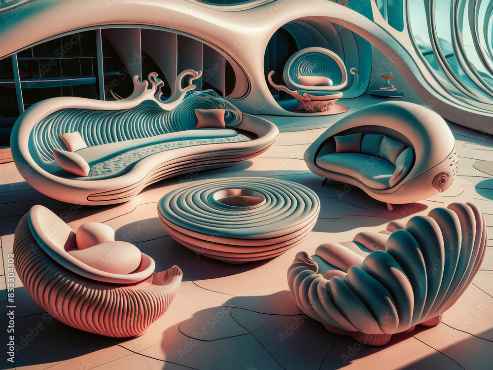A room with a lot of different furniture in it, AI A room with a lot of different furniture in it, AI