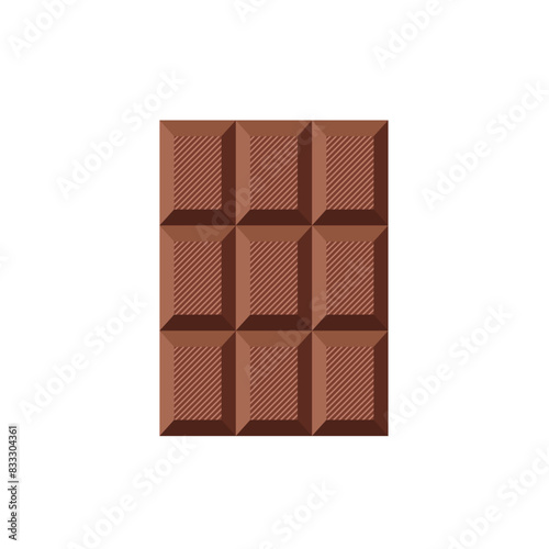 Milk chocolate bar. Flat style.