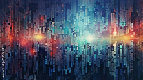 Wallpaper Mural Colorful digital data matrix symbolizing technological complexity Torontodigital.ca