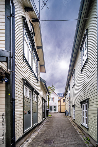 Fototapeta Naklejka Na Ścianę i Meble -  Small streets in Egersund city in the southern part of Norway