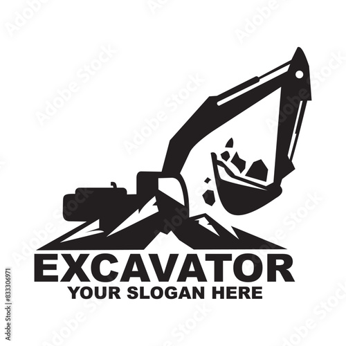 Excavator logo template vector illustration