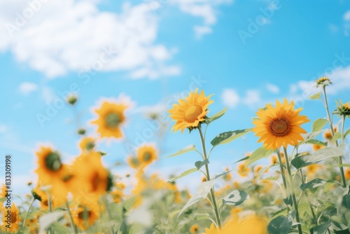 Summer sunflower landscape outdoors blossom.