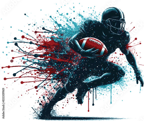Vector poster Sketch Player of American Football
