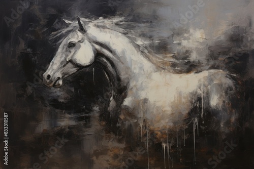 Horse painting animal mammal. photo