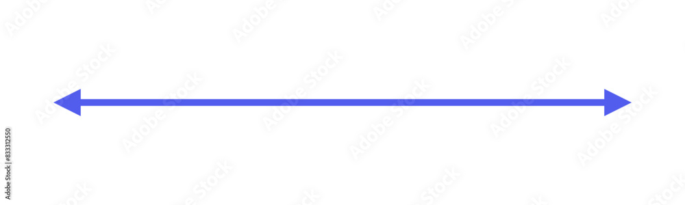 Simple blue double-headed straight arrow isolated on transparent background - Indication sign of a long blue arrow - Vector illustration Simple blue double-headed straight arrow isolated on transparent background - Indication sign of a long blue arrow - Vector illustration