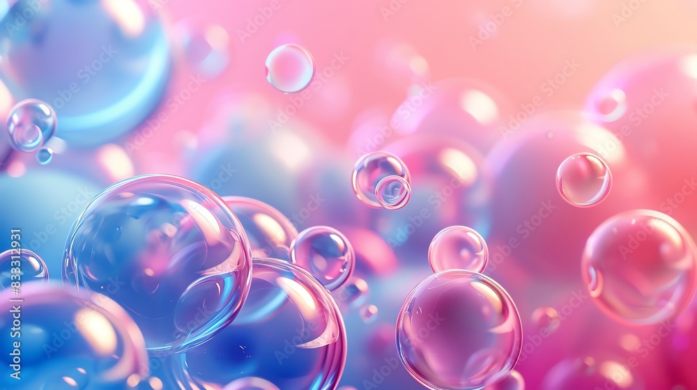 Abstract 3D bubbles with a smooth gradient from pink to blue. Abstract 3D bubbles with a smooth gradient from pink to blue.