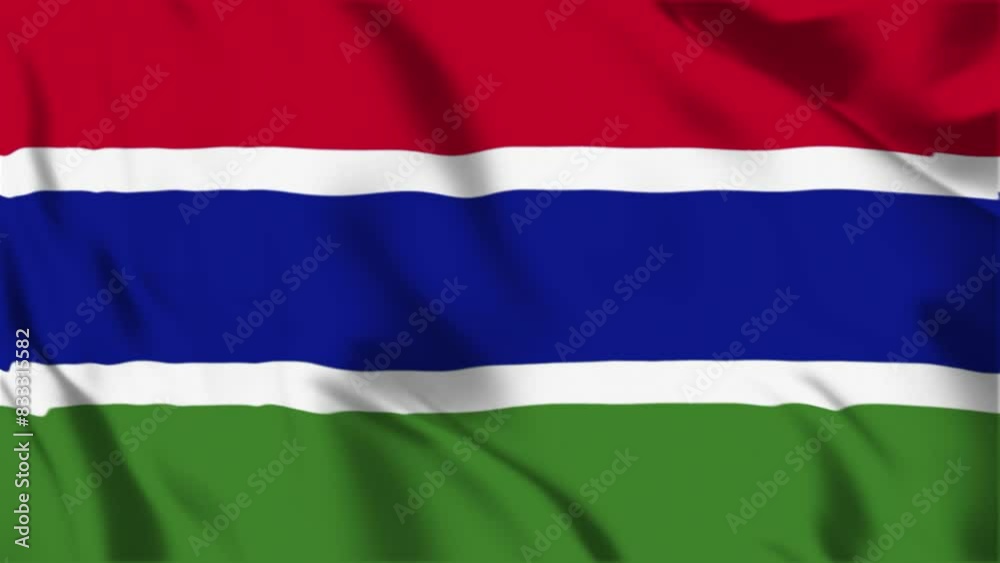 Gambia Waving Flag Hight Quality , For Youtube and Other Social Media Use