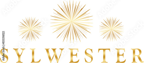 sylwester - złote fajerwerki, złoty styl