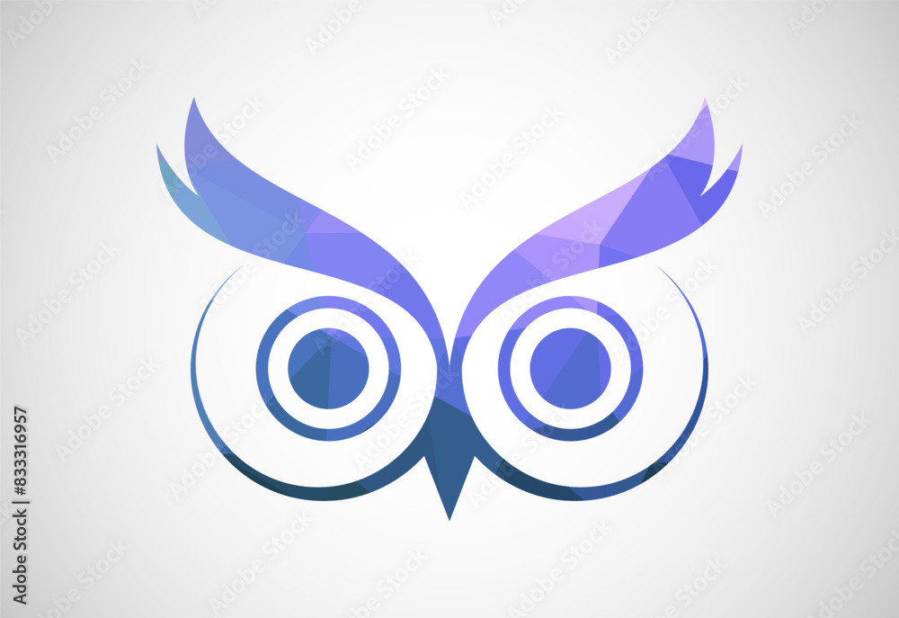 Owl logo design vector illustration. Owl eyes logo Owl logo design vector illustration. Owl eyes logo