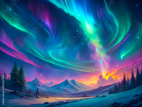 A magical moment view of the Aurora Borealis