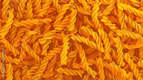 A pattern of uncooked fusilli pasta.

 photo