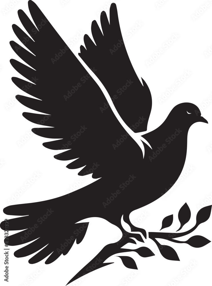 Obraz premium Simple pigeon vector animal silhouette illustration