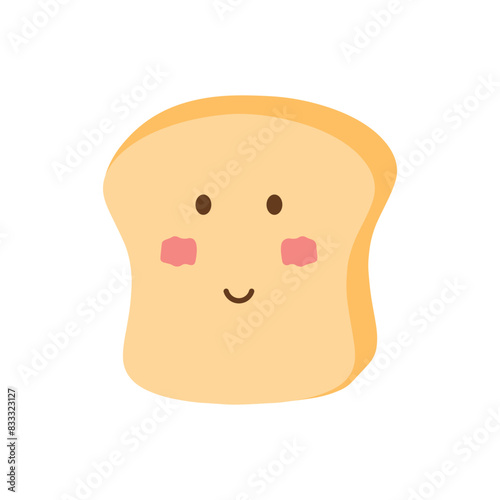 Kawaii toast bread cute cartoon vector illustration