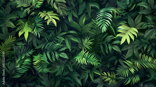 green fern background realistic