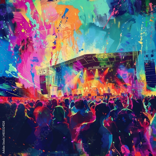 Glastonbury music festival with a massive crowd and stage