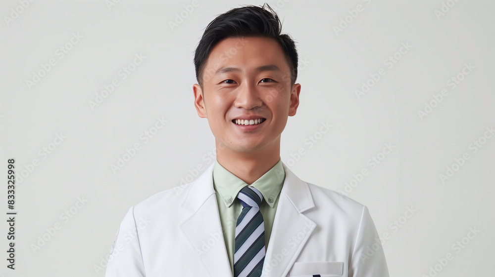 Asian Japanese doctor on white background, AI Asian Japanese doctor on white background, AI
