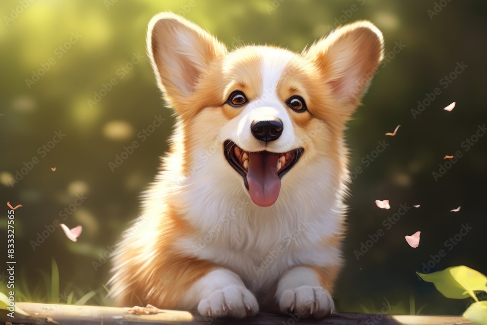 Pembroke Welsh Corgi with a heart-shaped marking astronomy outdoors animal. Pembroke Welsh Corgi with a heart-shaped marking astronomy outdoors animal.