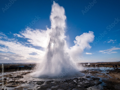 Strokkur geyser, Haukadalur geothermal field, Iceland