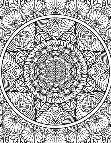 Full Page Mandala Letter Size for Coloring Pages Mandala, Adult, Kids, Lined Pages inspired by Islam Arabic Pakistan Indian. For Publishing Use ADULT Mandala Relaxing Coloring Pages Print