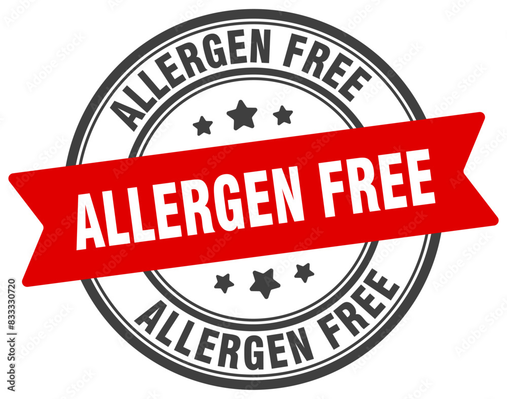 allergen free stamp. allergen free label on transparent background. round sign