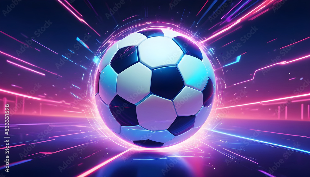 Naklejka premium Glow light Ball socccer football championship 2