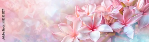 Closeup of pink and white flowers with blurred background. © EC Tech 
