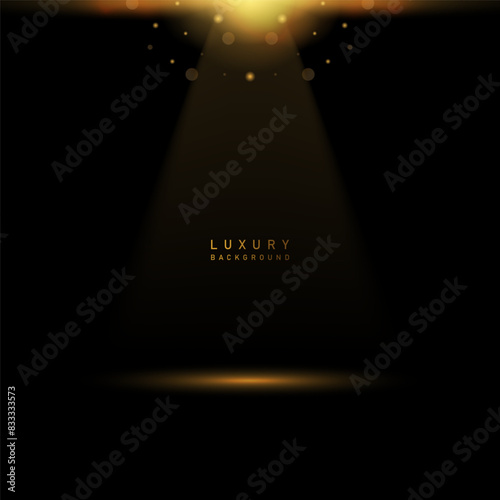 Abstract luxury simple background. vector shiny gold glitter with light ray for product place. Vector illustration background