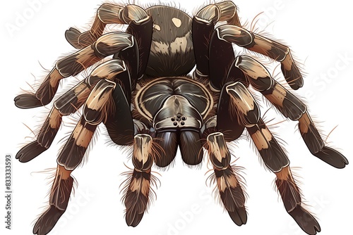 illustration of Tarantula on a web