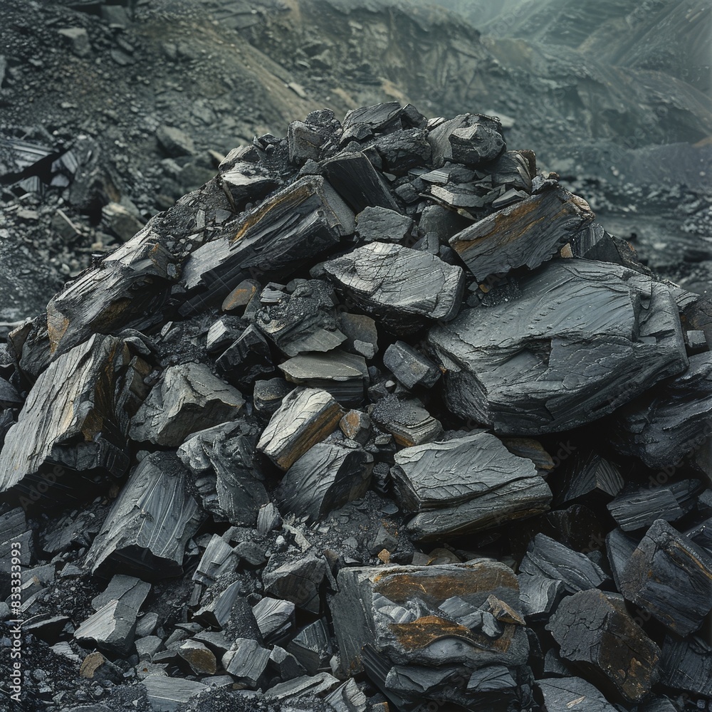 Pile of dark gray and black slate rocks Pile of dark gray and black slate rocks