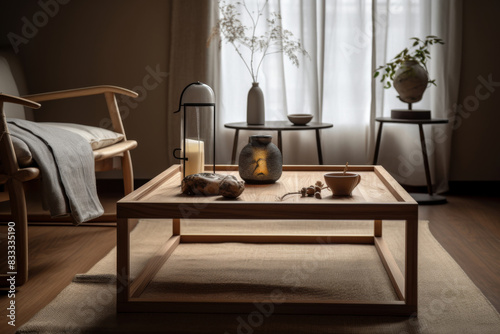 Interior design. Computer Generated Image Of Modern apartment living room. Architectural Visualization. 3D Render. 