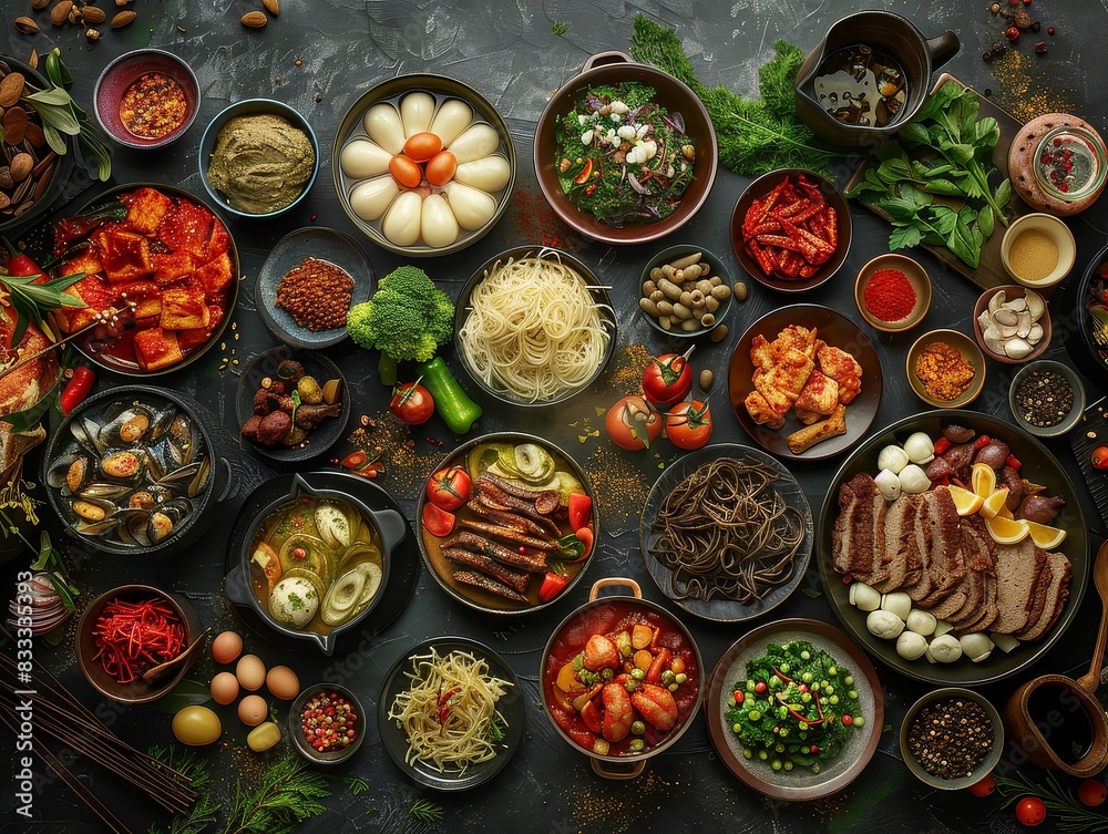  A spread of diverse and delicious dishes