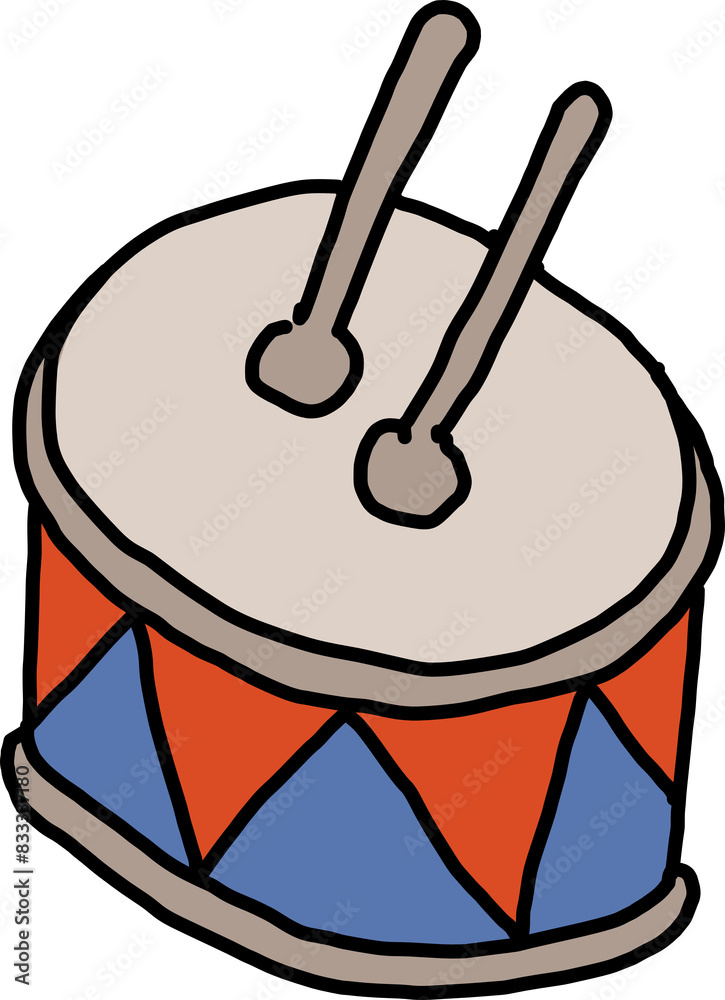 Hand drawn drum clip art illustration drawing Hand drawn drum clip art illustration drawing