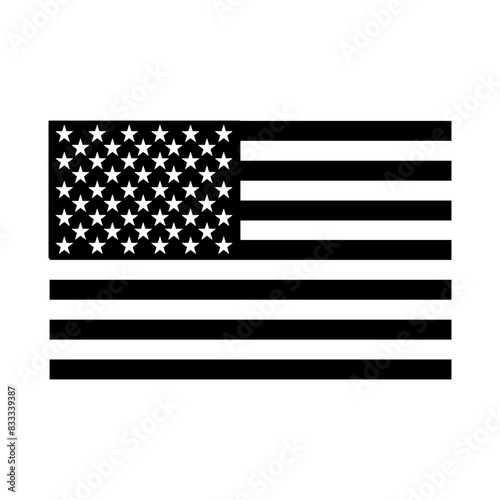 Black and white American flag - USA Flag - US Flag Cut File - American Flag- 4th of July Stencil - Distressed American Flag US Vetarans