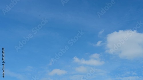 Timelapse of beautiful blue sky and white cloud with 4k resolution. The environment in the natural world.	