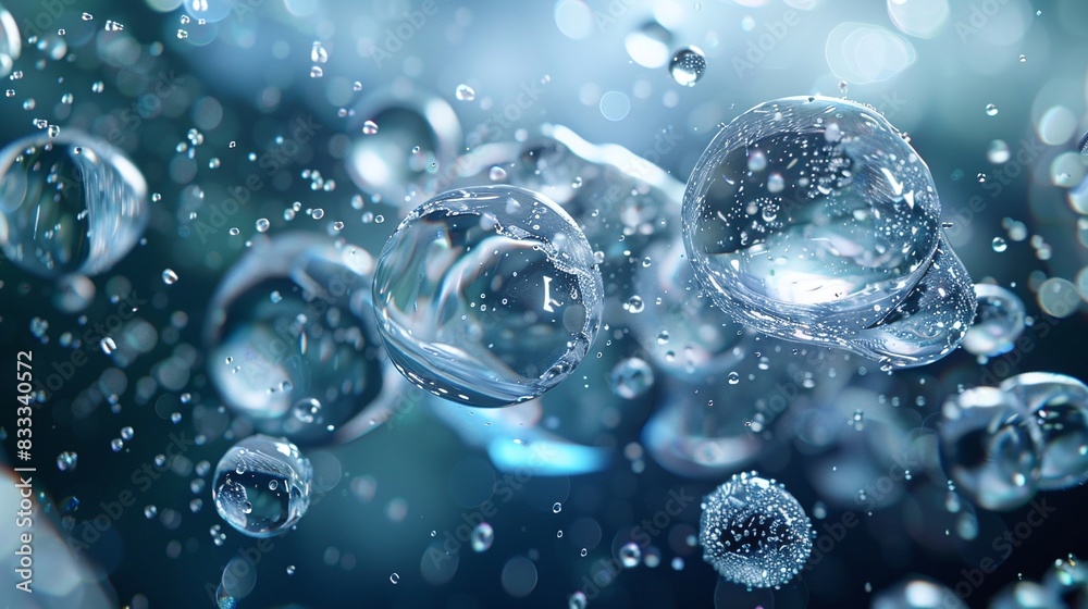 Close-up of water bubbles in a liquid environment.