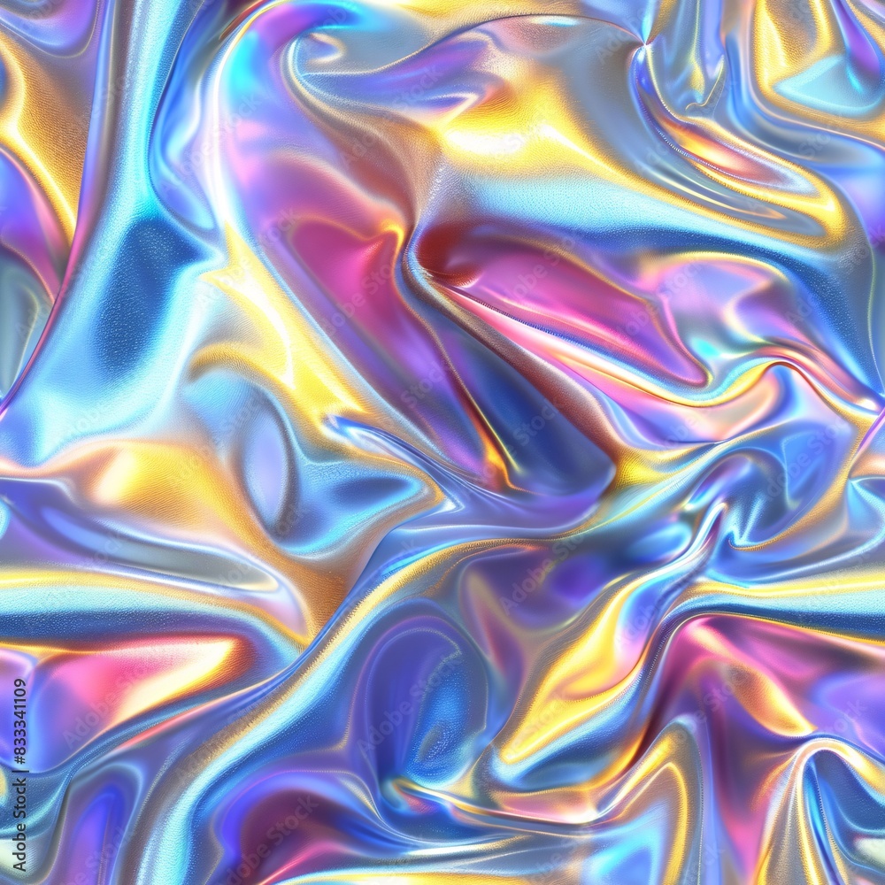 Flat 2D design with shimmering iridescent effects Flat 2D design with shimmering iridescent effects