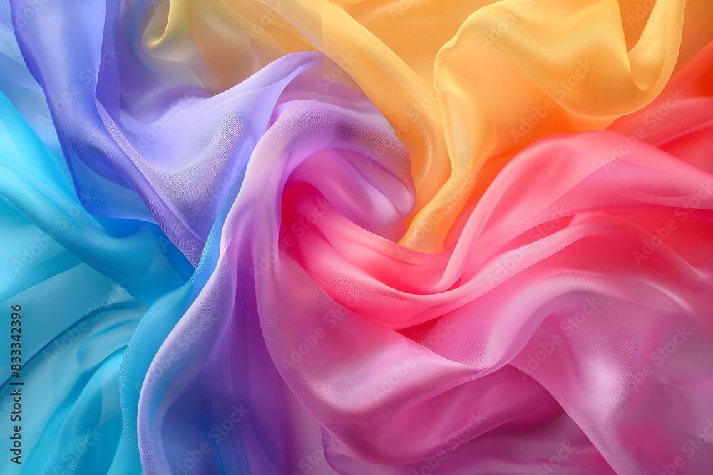 Obraz premium Happy pride month background with rainbow fabric.