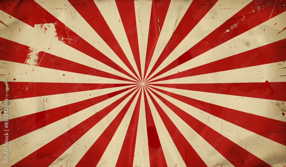 Red and cream retro circus background with sunburst rays vector ...