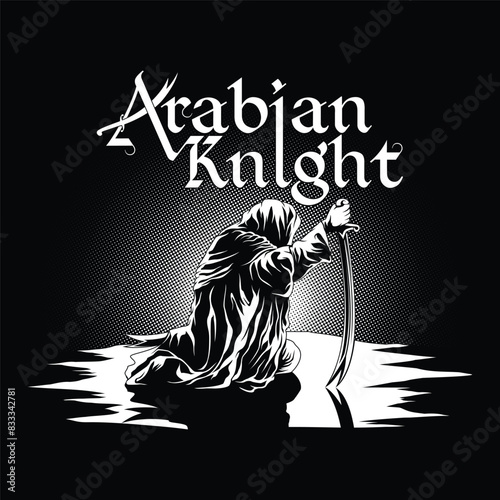 Arabian knight illustration vector