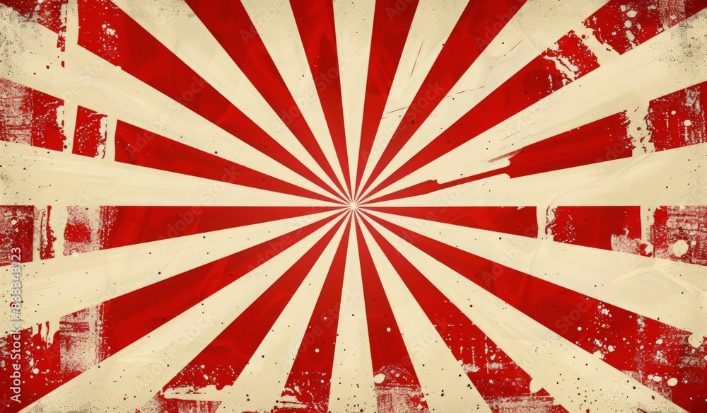 Red and cream retro circus background with sunburst rays vector ...